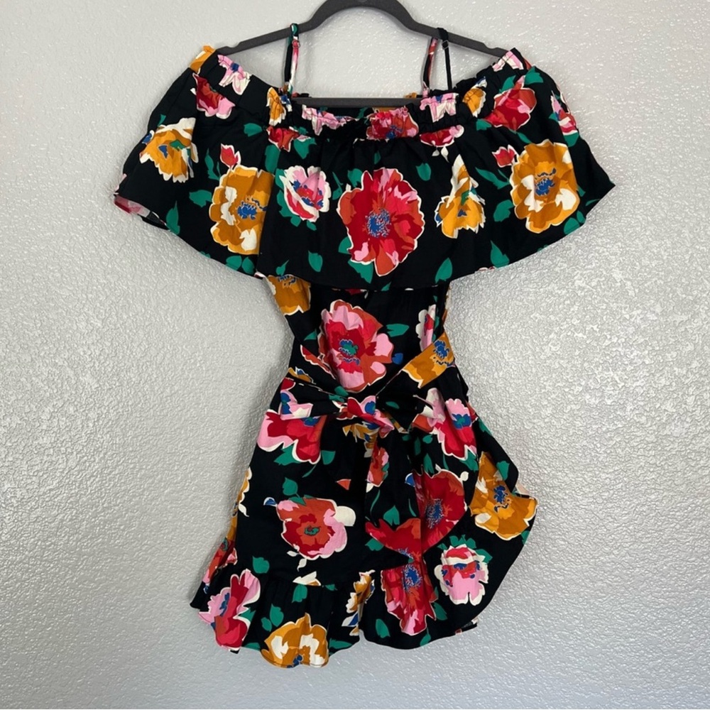 Who What Wear Black Floral Dress XS